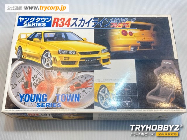 フジミ 1/24 R34 スカイライン 25GTターボ フルエアロ ヤングタウンシリーズ No.8 18528
